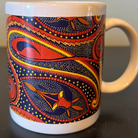Set of 2 Australia Aboriginal Dot Painting DreamTime Art Inspired Ceramic Mugs - Picture 5 of 14